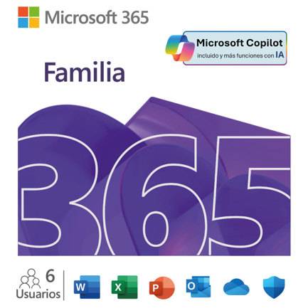Microsoft 365 Family — Suscripción Anual para hasta 6 personas